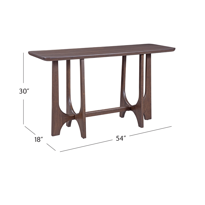 Dunnigan Console in Antique Brown Oak Finished Wood