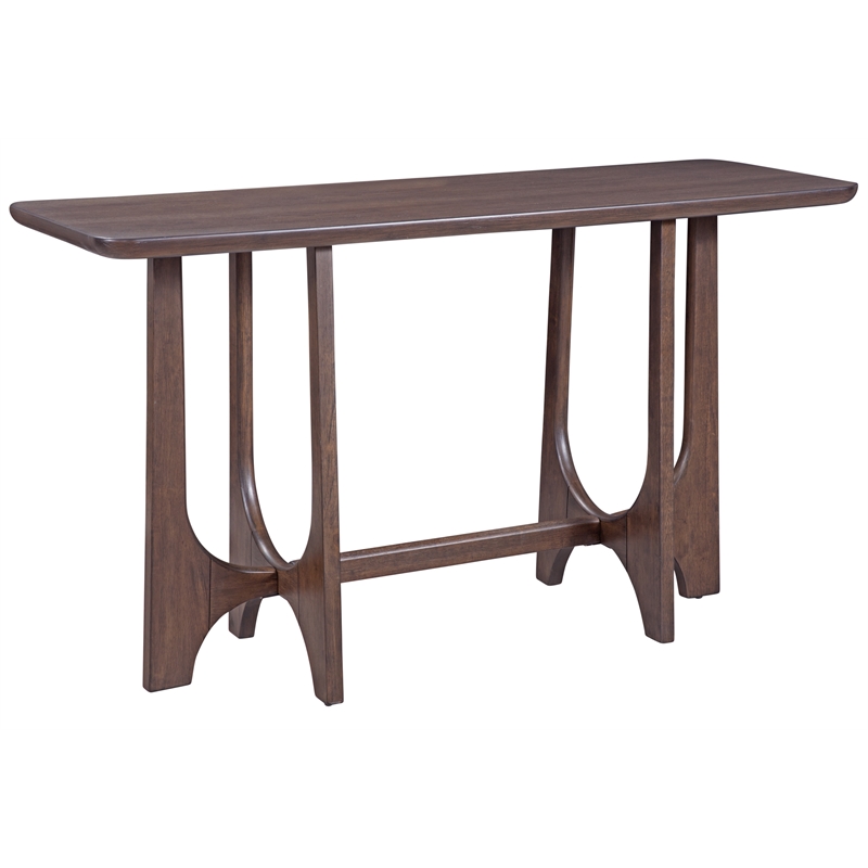 Dunnigan Console in Antique Brown Oak Finished Wood