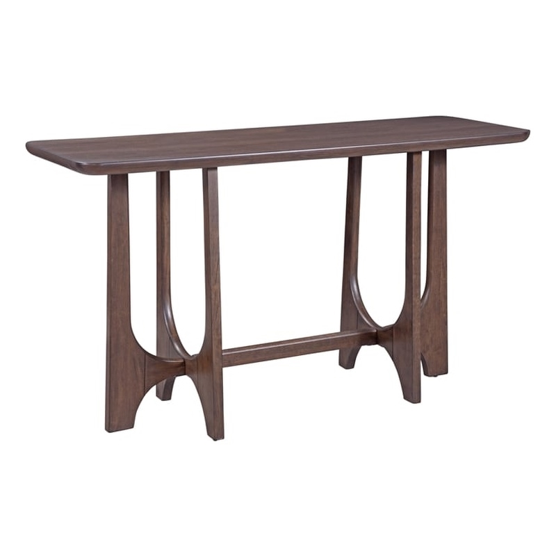 Dunnigan Console in Antique Brown Oak Finished Wood