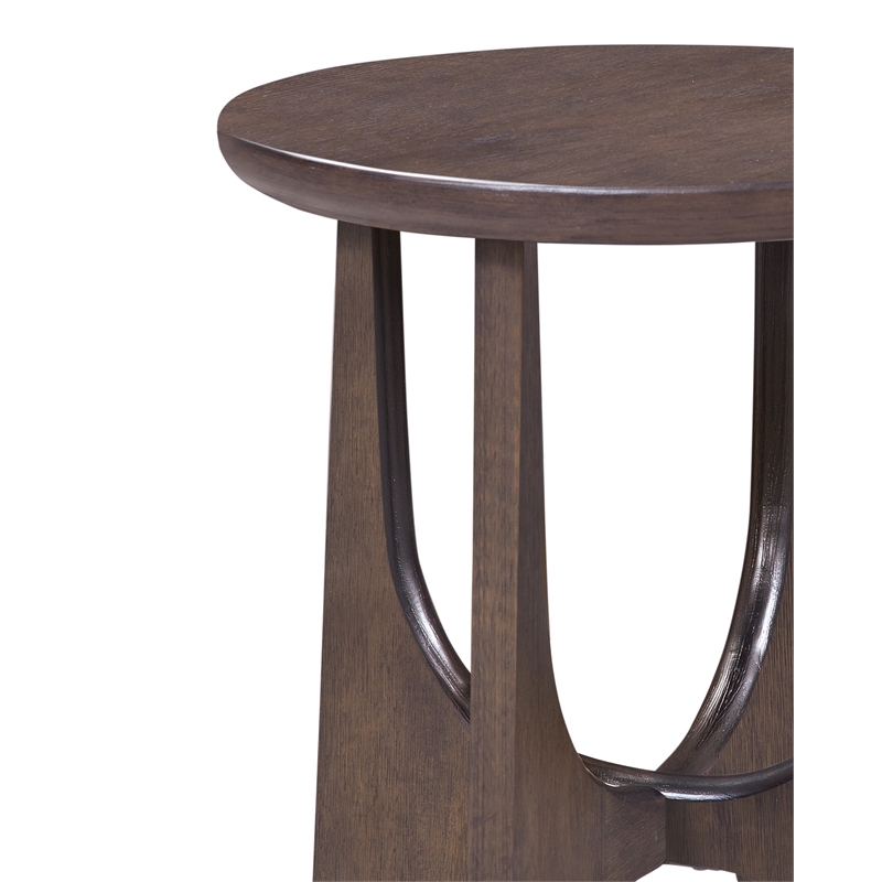 Dunnigan Oak End Table in Antique Brown Oak Wood