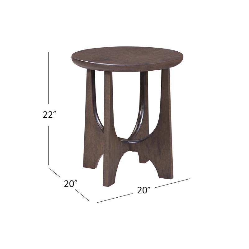 Dunnigan Oak End Table in Antique Brown Oak Wood