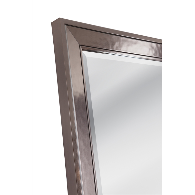 Sophie Modern Floor Mirror - Shiny Silver