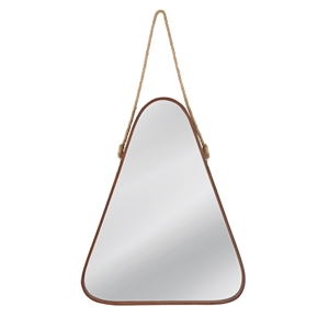 Standish Wall Mirror in Natural Wood and Rope Frame