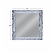 Mabrey Wall Mirror in Blue and Cream Resin and Bone Frame