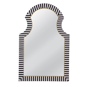 Martens Wall Mirror in Black and Cream Bone and Resin Frame