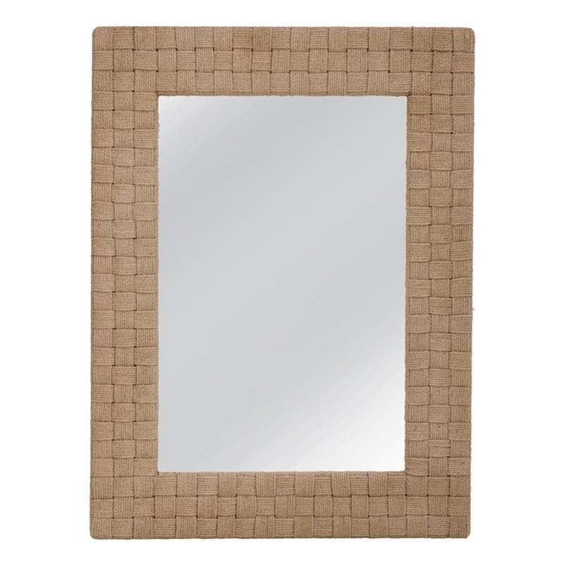 Darlington Wall Mirror in Natural Jute Rope Covered Engineered Wood Frame