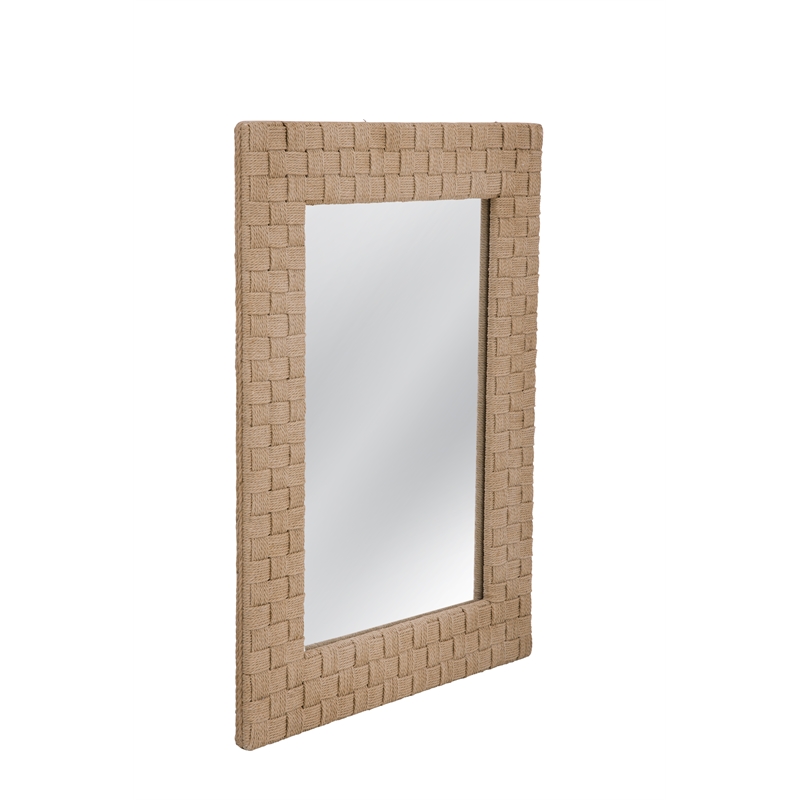 Darlington Wall Mirror in Natural Jute Rope Covered Engineered Wood Frame