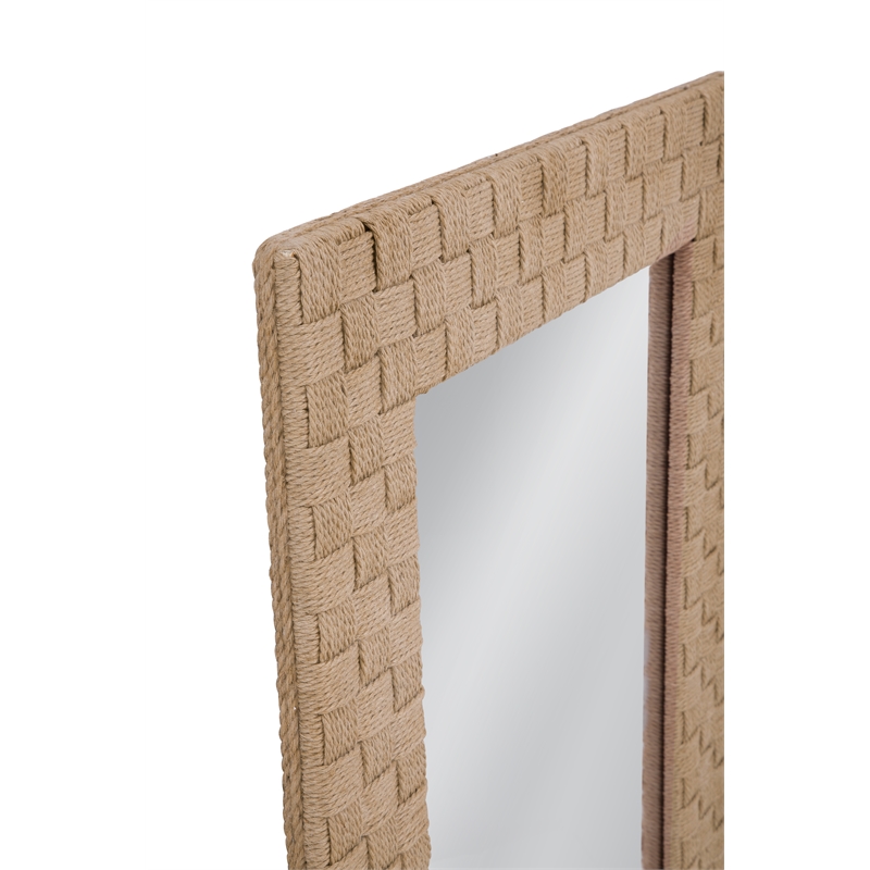 Darlington Wall Mirror in Natural Jute Rope Covered Engineered Wood Frame