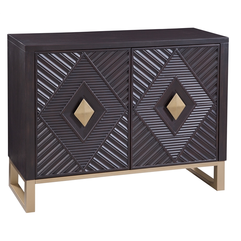 Allamar Bar Cabinet in Boho Brown and Gold Wood