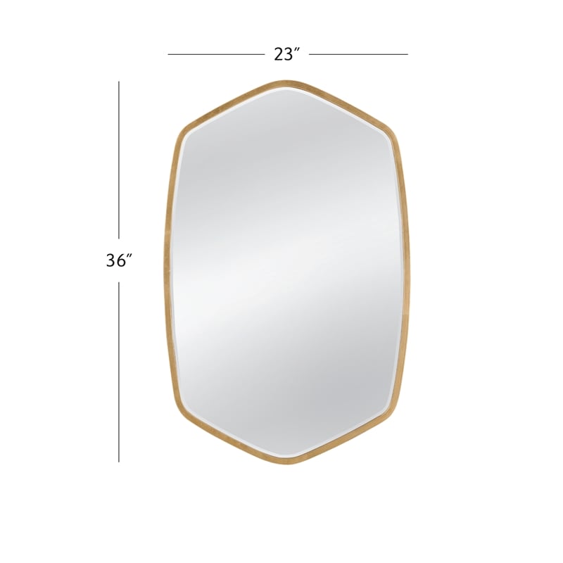 Chari Wall Mirror in Gold Leaf Metal Frame