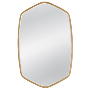 Chari Wall Mirror in Gold Leaf Metal Frame
