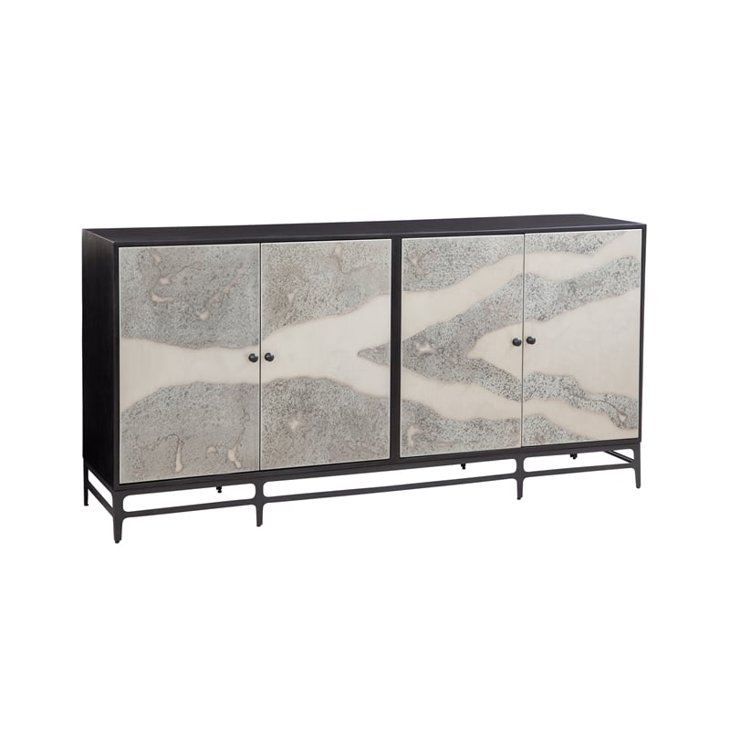 Caspar Iron Sideboard in Black Metal