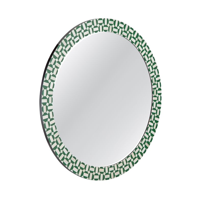 Alanis Wall Mirror in Green Resin