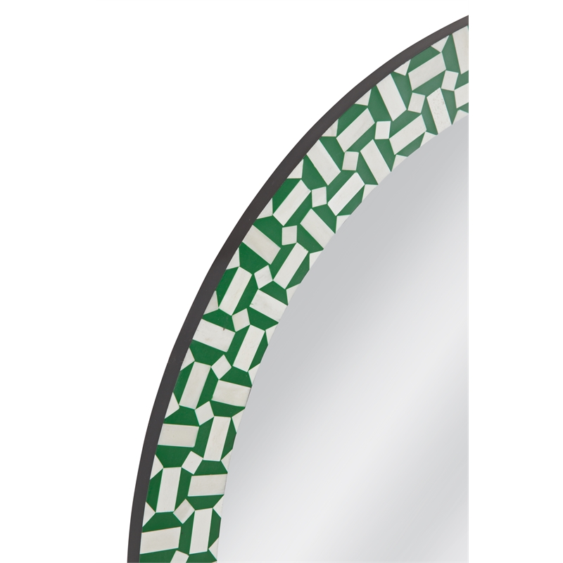 Alanis Wall Mirror in Green Resin