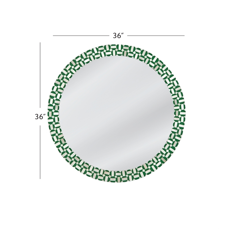 Alanis Wall Mirror in Green Resin