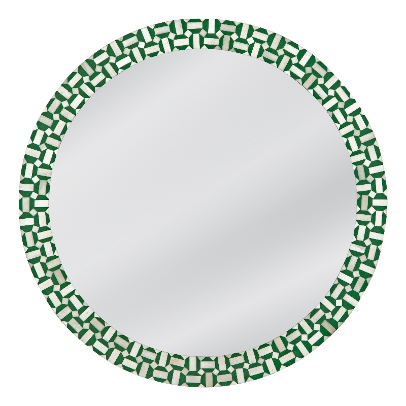 Alanis Wall Mirror in Green Resin