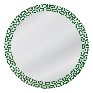 Alanis Wall Mirror in Green Resin