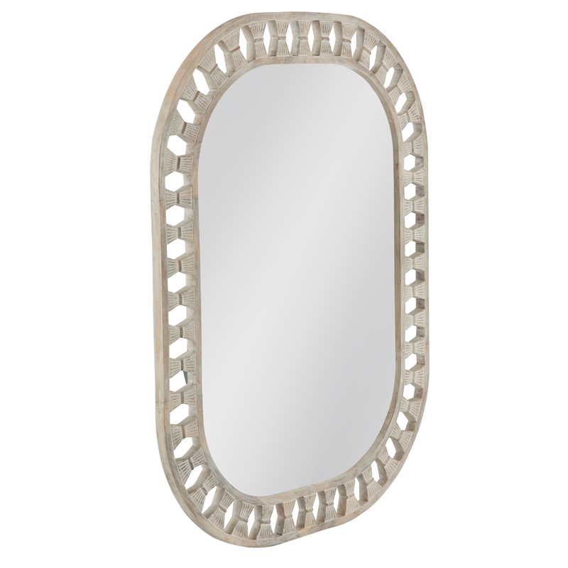 Enya Wall Mirror in White Wood