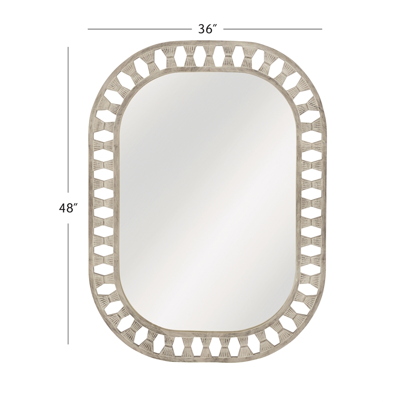 Enya Wall Mirror in White Wood
