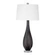 Black Glass Table Lamp in Black Glass