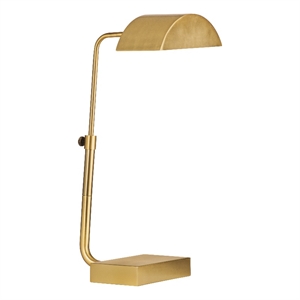 golden desk lamp in brass metal