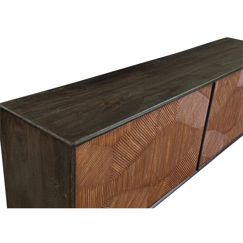 Keir Two Tone Server in Natural Wood