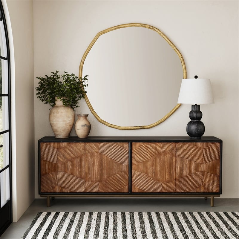 Keir Two Tone Server in Natural Wood