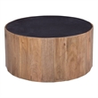 Adrienne Modern Cocktail Table in Black Marble and Natural Wood
