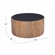 Adrienne Modern Cocktail Table in Black Marble and Natural Wood