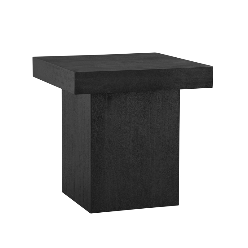 Padula Large End Table in Modern Black Wood