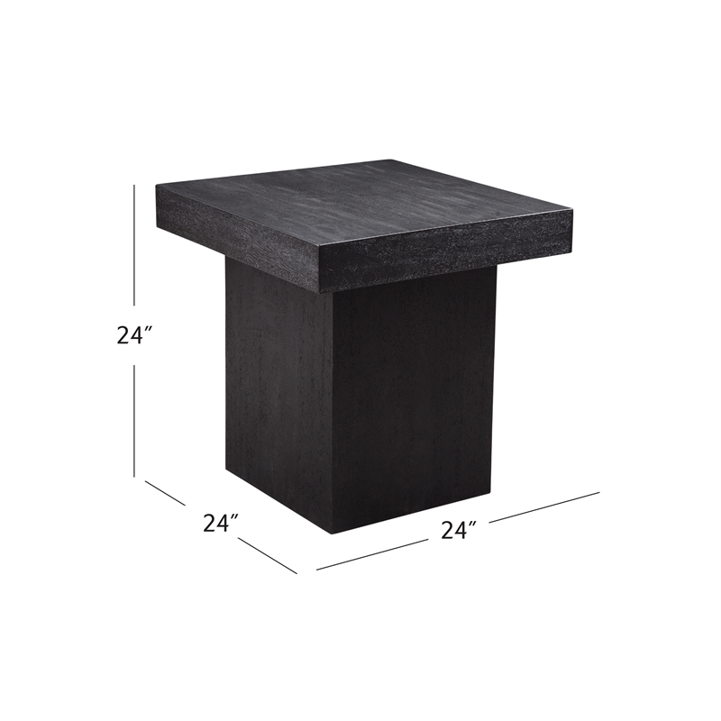 Padula Large End Table in Modern Black Wood