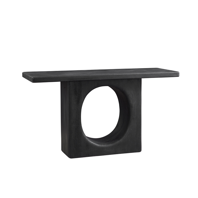 Compass Modern Console Table in Black Wood