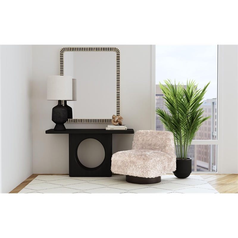 Compass Modern Console Table in Black Wood