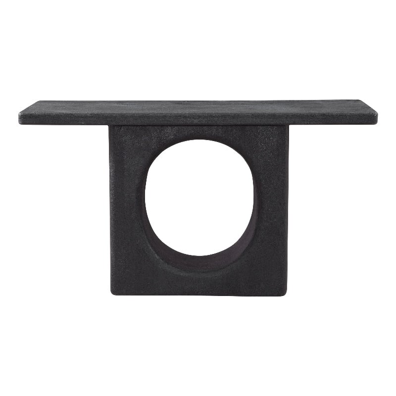 Compass Modern Console Table in Black Wood