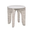 Bali Coastal Modern Round End Table in White Wood