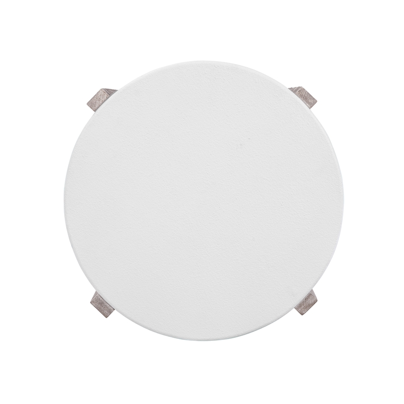 Bali Coastal Modern Round End Table in White Wood