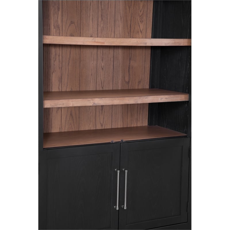 Fynn Wooden Display Cabinet in Traditional Black Oak Wood