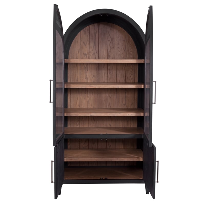 Fynn Wooden Display Cabinet in Traditional Black Oak Wood