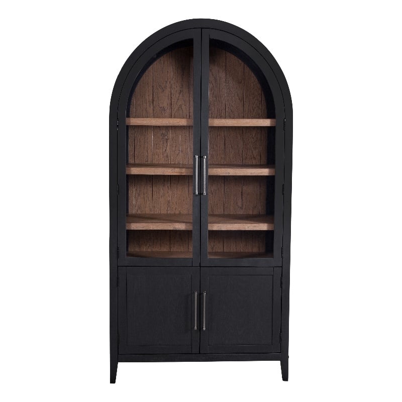 Fynn Wooden Display Cabinet in Traditional Black Oak Wood