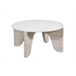 Bali Round Modern Cocktail Table in White Wood