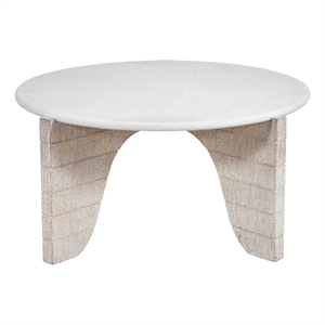 Bali Round Modern Cocktail Table in White Wood
