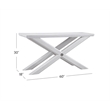 Bassett Mirror Nadine Console Table in Bright White Oak/Brushed Nickel