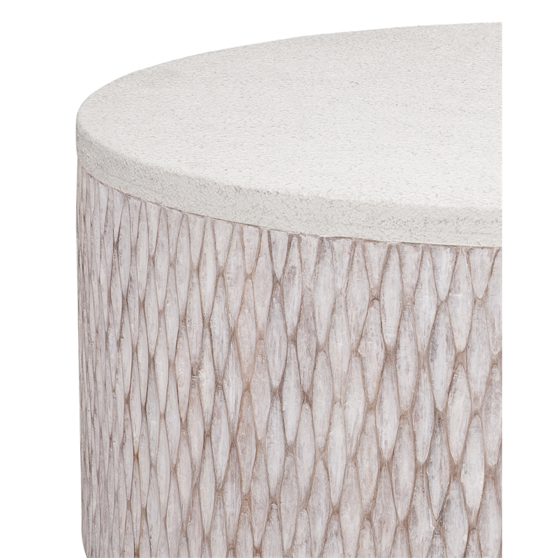 Brewer Coastal Accent Cocktail Table in White Wood