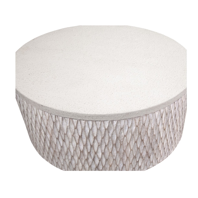 Brewer Coastal Accent Cocktail Table in White Wood