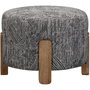 Jasper Accent Ottoman in Modern Gray and Natural Wood