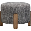 Jasper Accent Ottoman in Modern Gray and Natural Wood