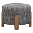 Jasper Accent Ottoman in Modern Gray and Natural Wood