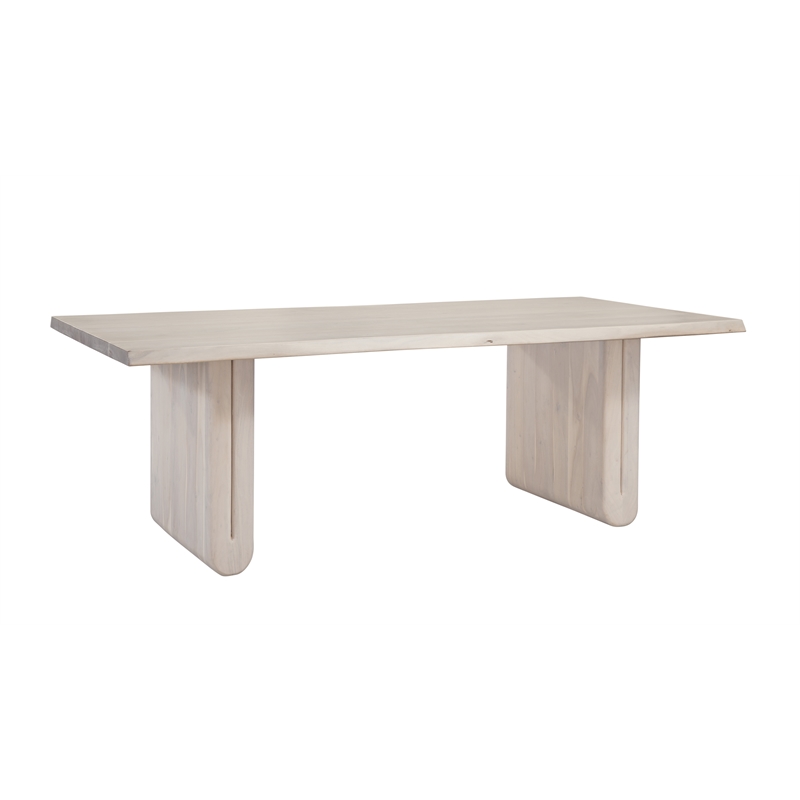 White Wood Nadia Coastal Dining Table Mango