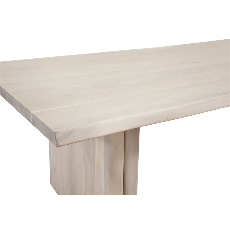 White Wood Nadia Coastal Dining Table Mango