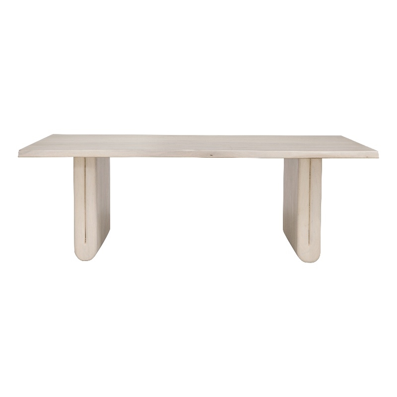 White Wood Nadia Coastal Dining Table Mango